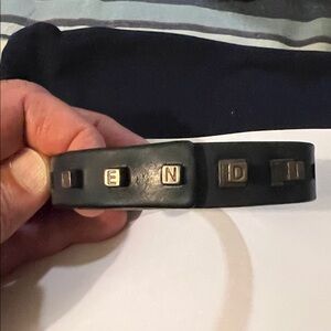 Fendi Black Leather Belt with Silver Accents